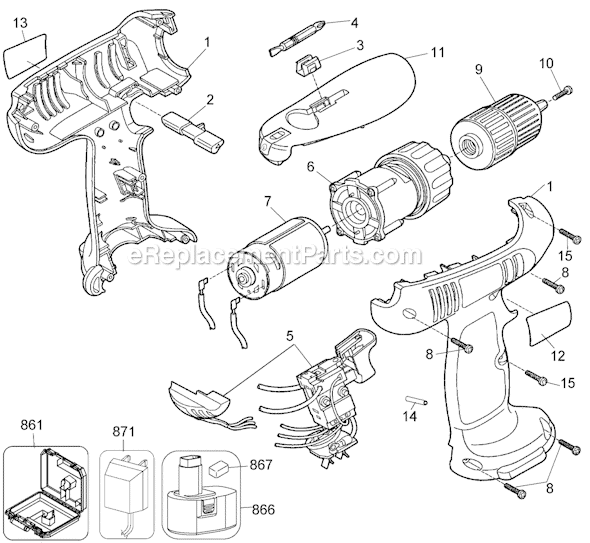 Page A Diagram and Parts List for CD1440 Type 1 Black and Decker Electric Drill